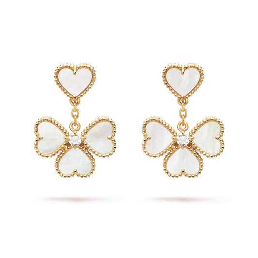 [Pearl Jewelrys]CLOVER SWEET WHITE MOP EARRINGS