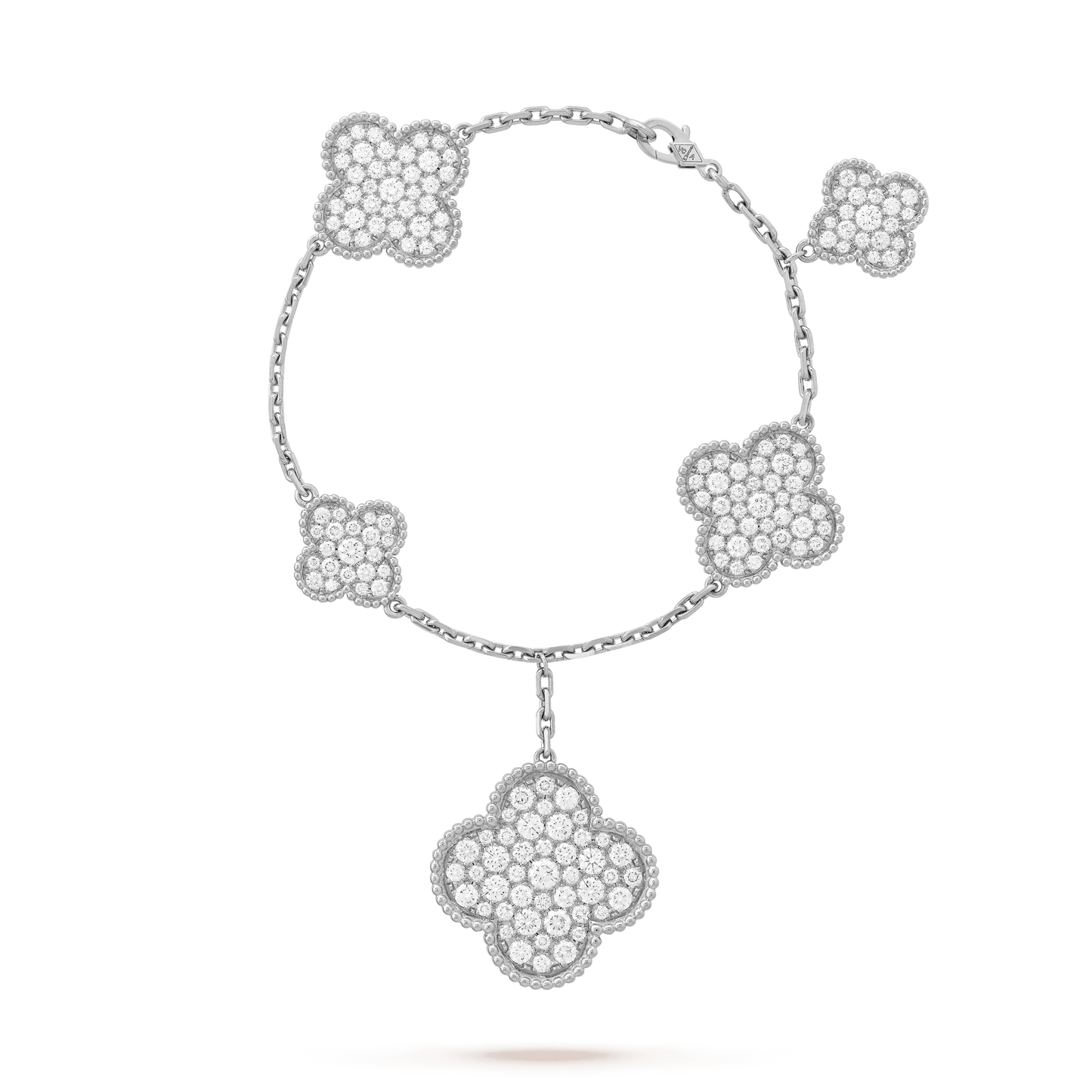 [Pearl Jewelrys]CLOVER 6 MOTIFS SILVER DIAMOND BRACELET