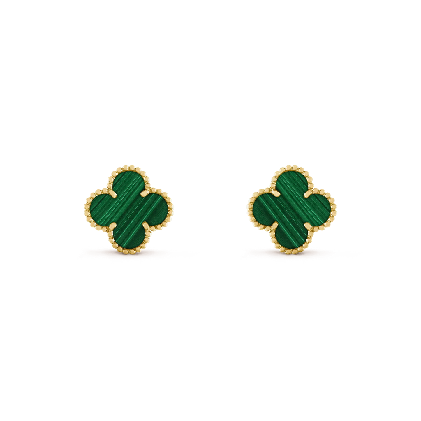 [Pearl Jewelrys]CLOVER MEDIUM 1 MOTIFS MALACHITE  EARRINGS