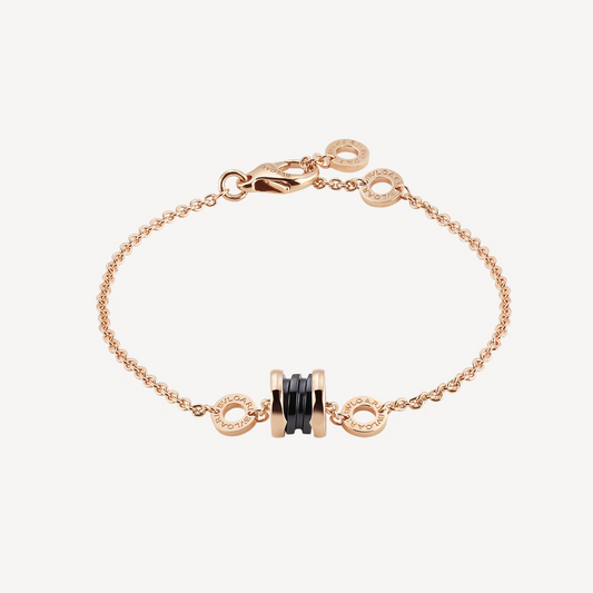 [Pearl Jewelrys]ZERO 1 SOFT PINK GOLD AND BLACK CERAMIC BRACELET