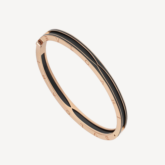 [Pearl Jewelrys]ZERO 1 PINK GOLD WITH MATTE BLACK CERAMIC BRACELET