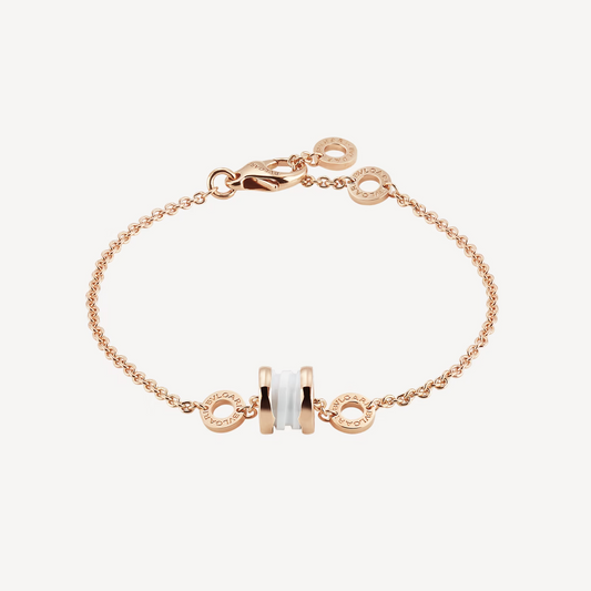 [Pearl Jewelrys]ZERO 1 SOFT PINK GOLD AND WHITE CERAMIC BRACELET