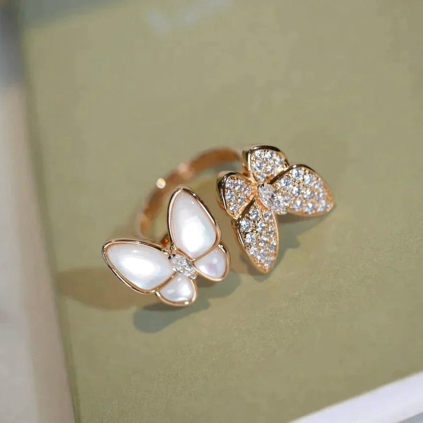 [Pearl Jewelrys]TWIN BUTTERFLY DIAMOND MOP RING