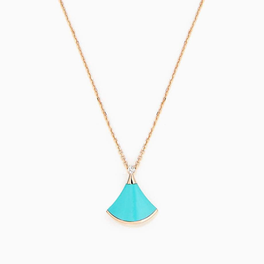[Pearl Jewelrys]DREAM NECKLACE TURQUOISE PINK GOLD