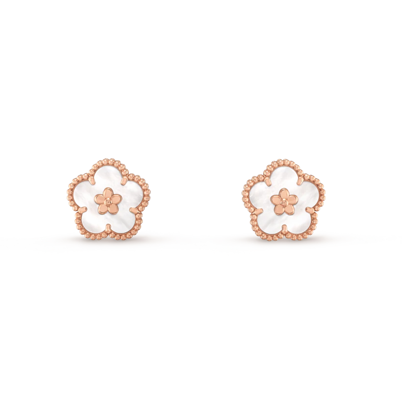 [Pearl Jewelrys]LUCKY PINK GOLD WHITE MOP EARRINGS