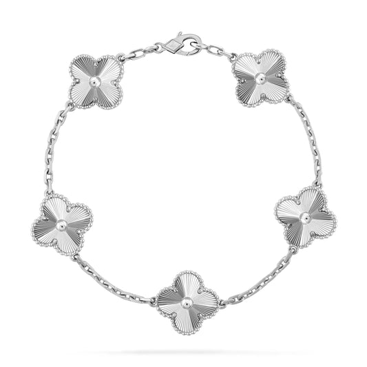 [Pearl Jewelrys]CLOVER SILVER 5 MOTIFS BRACELET