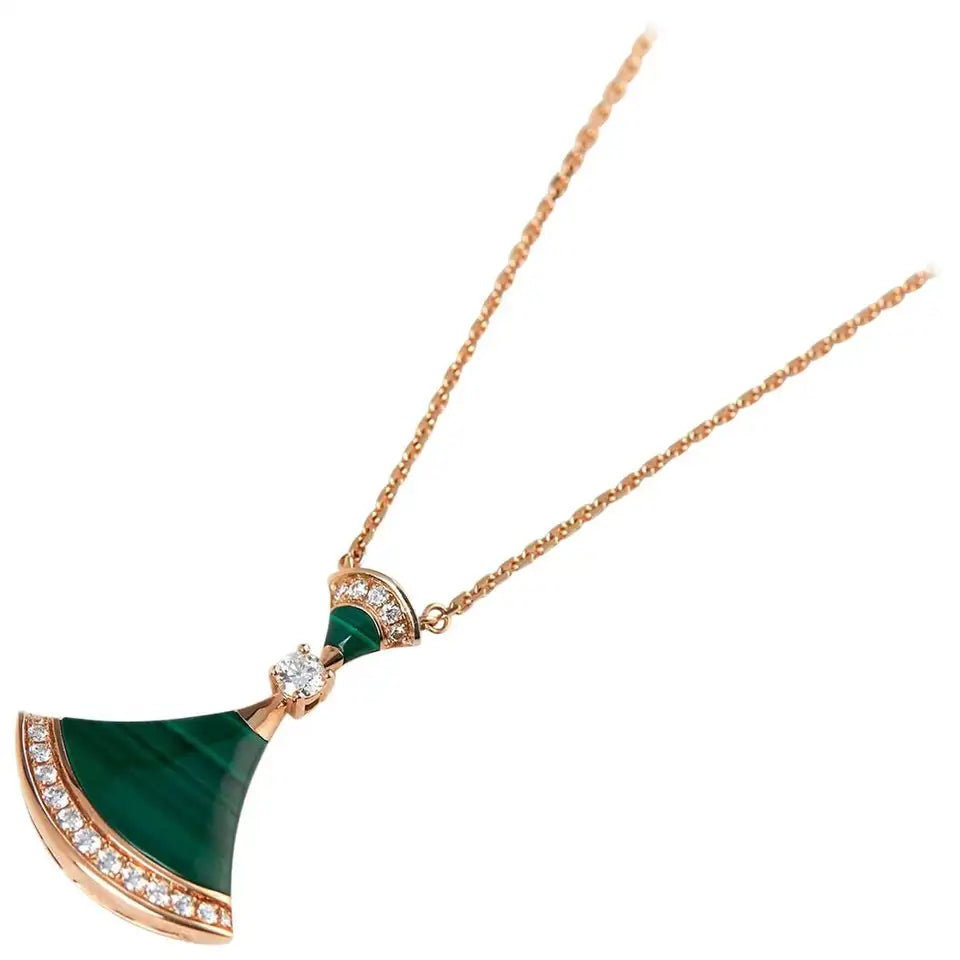 [Pearl Jewelrys]DREAM NECKLACE MALACHITE DIAMOND