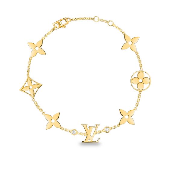 [Pearl Jewelrys]STAR AND SUN 7 MOTIFS GOLD BRACELET