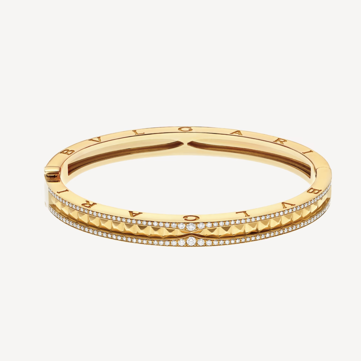 [Pearl Jewelrys]ZERO 1 SPIRAL AND PAVED DIAMOND GOLD BRACELET