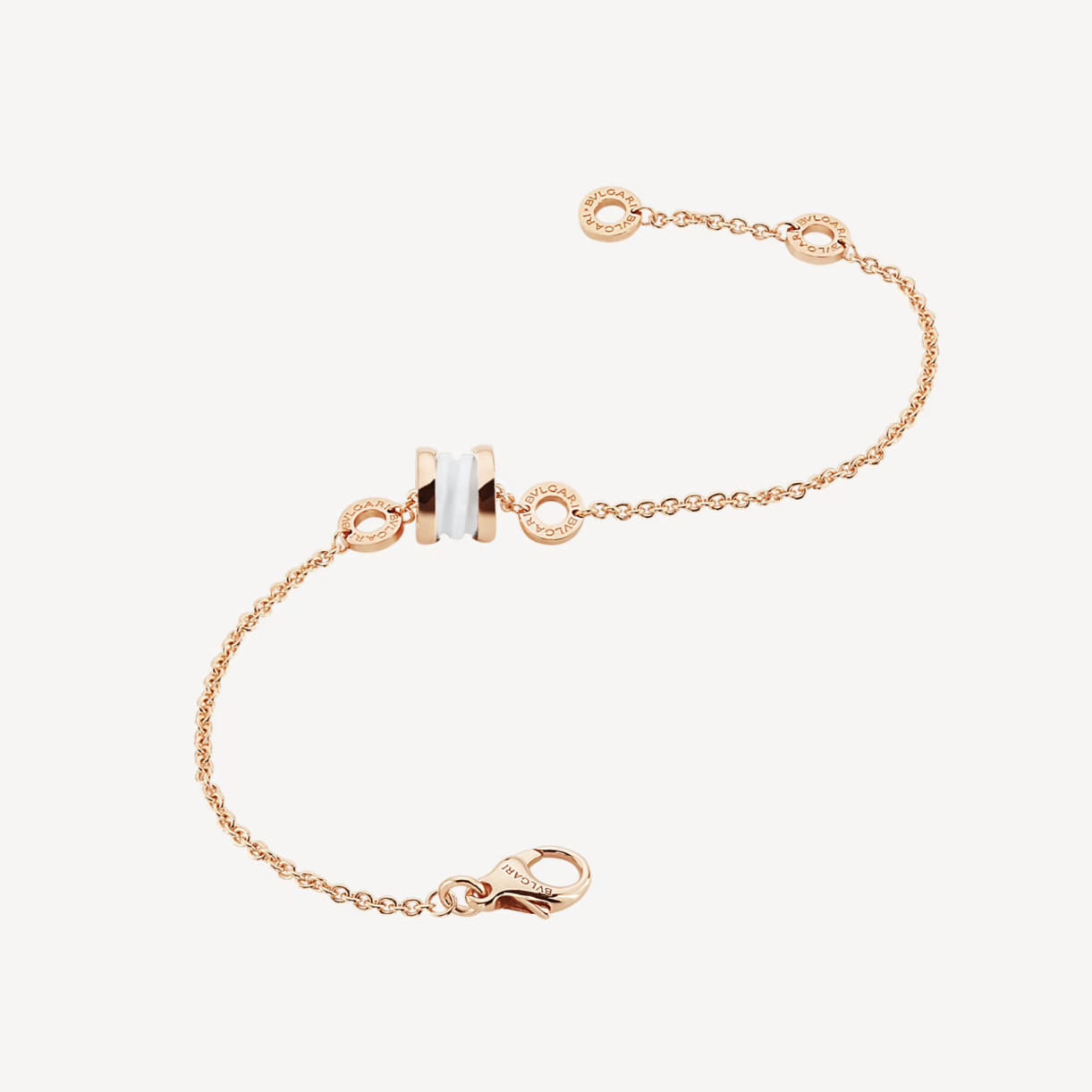 [Pearl Jewelrys]ZERO 1 SOFT PINK GOLD AND WHITE CERAMIC BRACELET