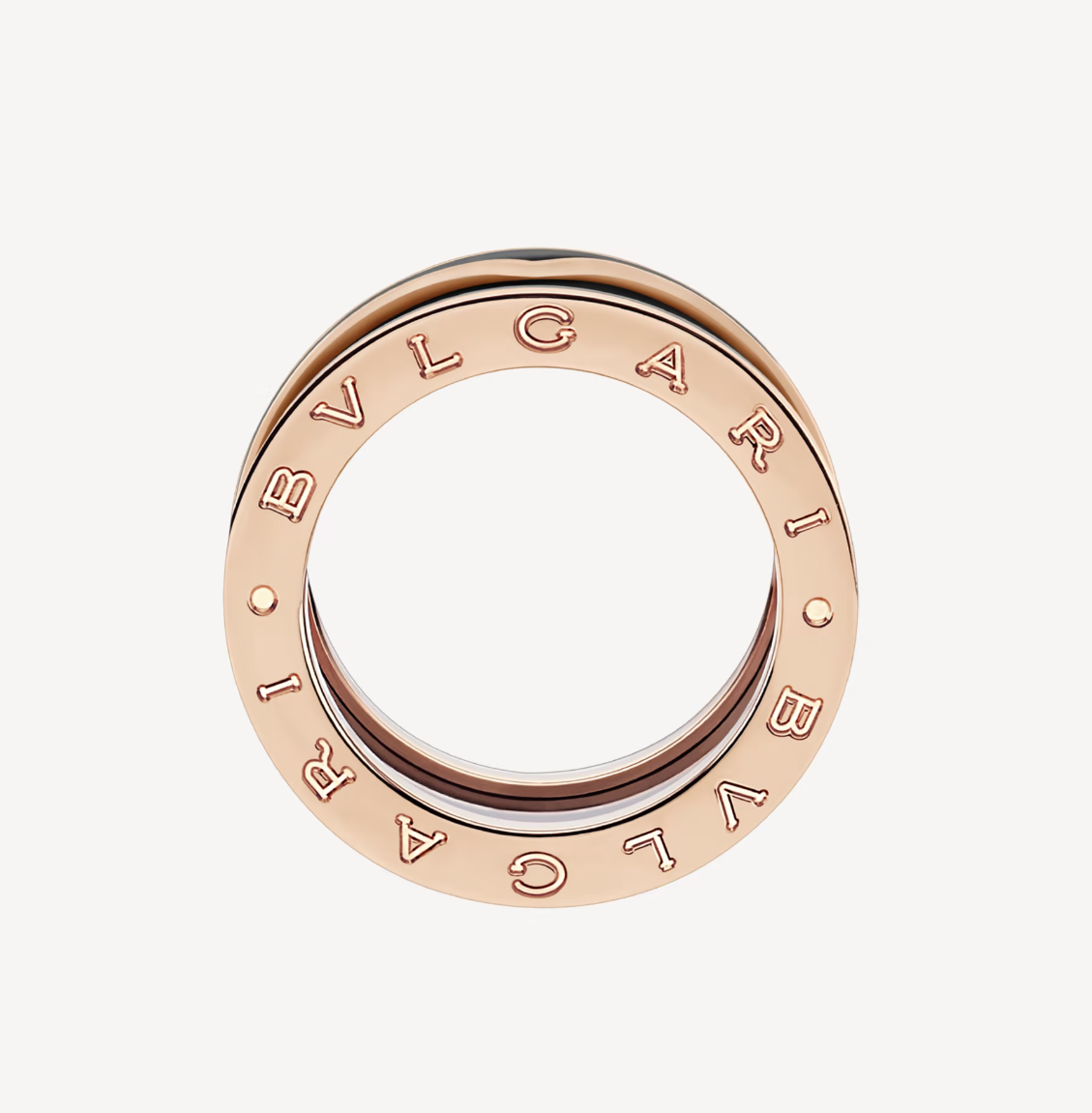 [Pearl Jewelrys]ZERO 1 TWO-BAND WITH MATTE BLACK CERAMIC PINK GOLD RING