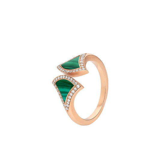 [Pearl Jewelrys]DREAM MALACHITE DIAMOND OPEN RING