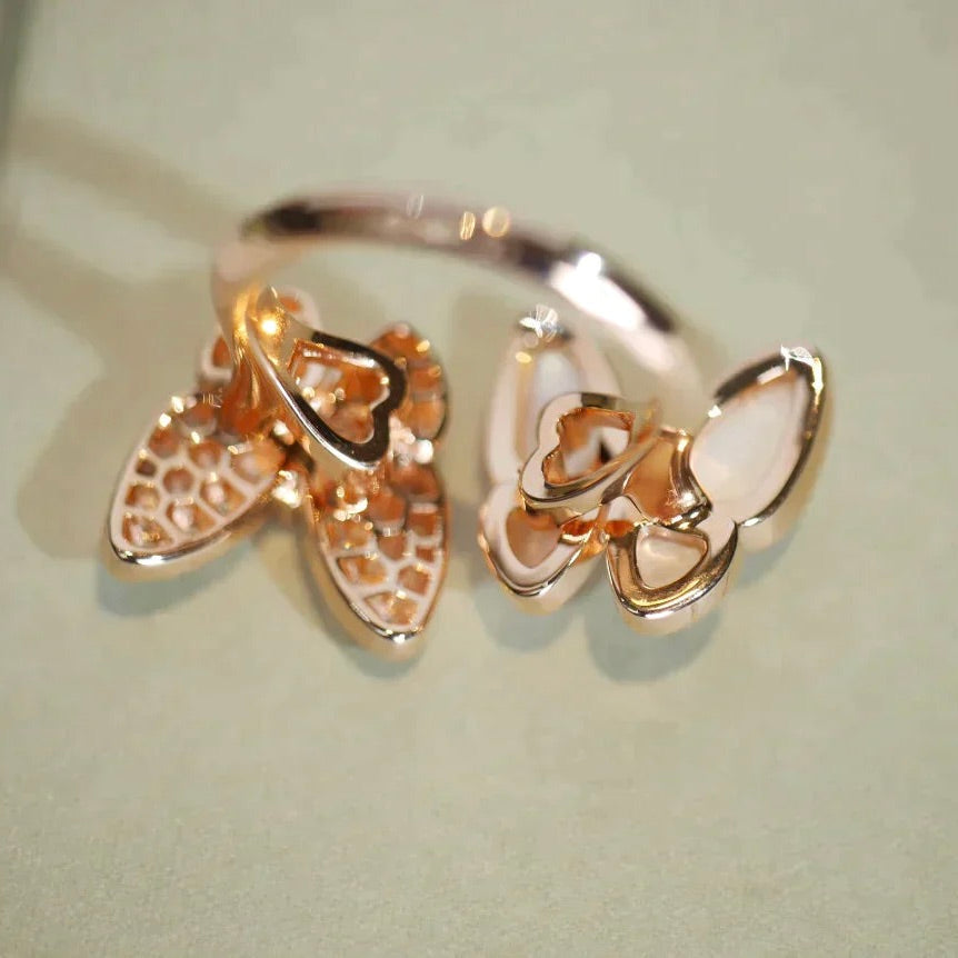 [Pearl Jewelrys]TWIN BUTTERFLY DIAMOND MOP RING