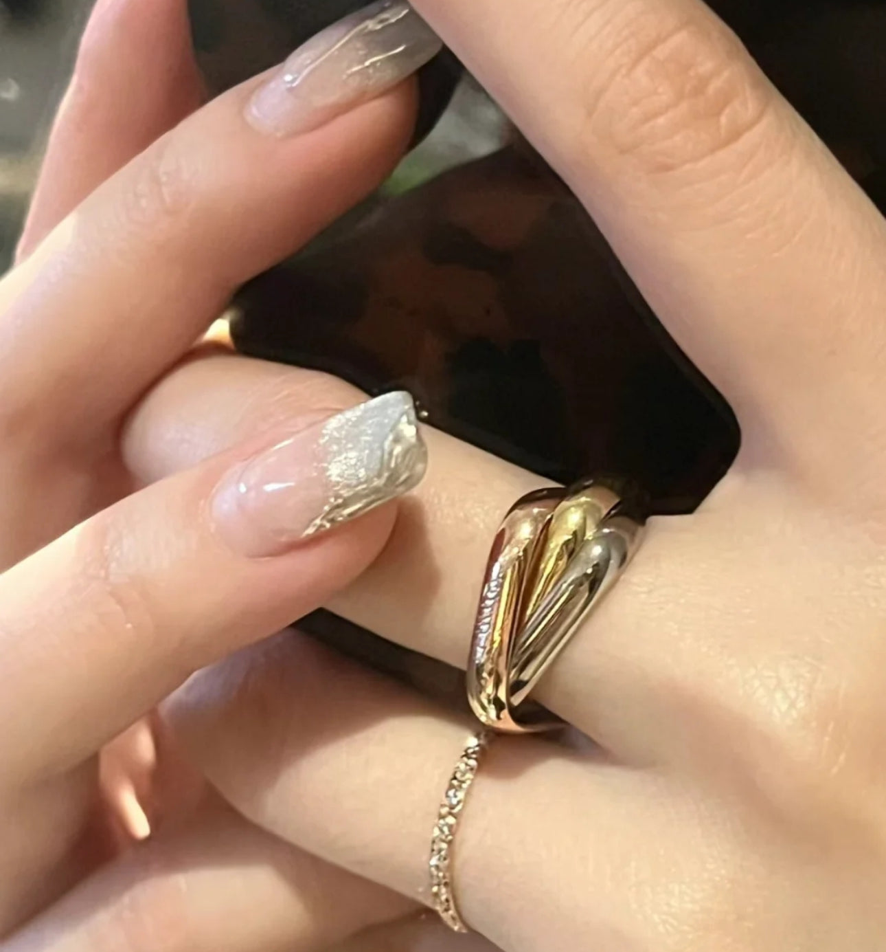 [Pearl Jewelrys]TRINITY RING GOLD PINK GOLD SILVER