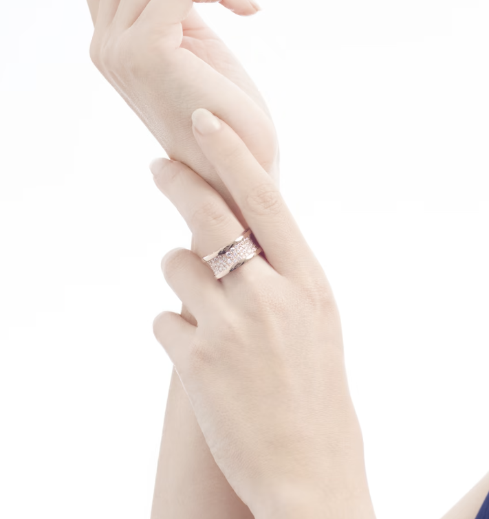 [Pearl Jewelrys]ZERO 1 WITH PAVED DIAMONDS ON THE SPIRAL RING