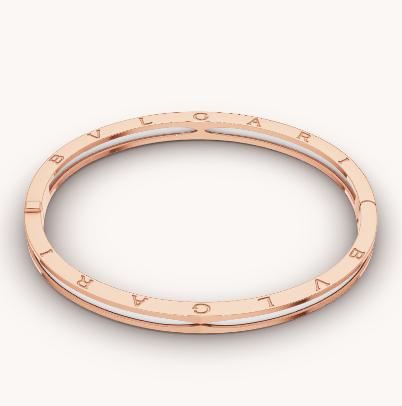 [Pearl Jewelrys]ZERO 1 PINK GOLD WITH WHITE CERAMIC BRACELET