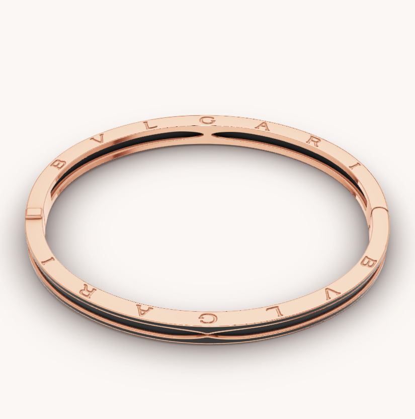 [Pearl Jewelrys]ZERO 1 PINK GOLD WITH MATTE BLACK CERAMIC BRACELET