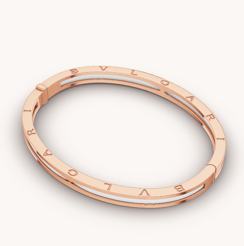[Pearl Jewelrys]ZERO 1 PINK GOLD WITH WHITE CERAMIC BRACELET