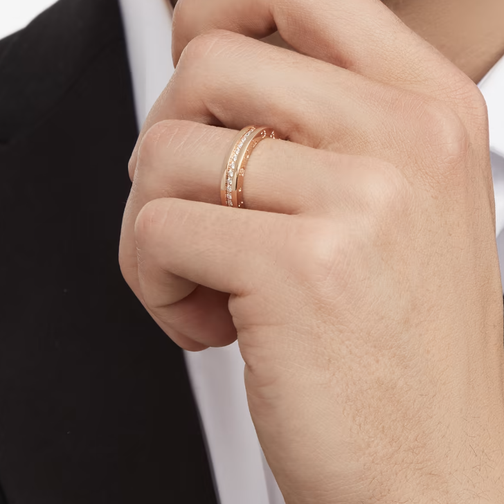 [Pearl Jewelrys]ZERO 1 ONE-BAND PAVED DIAMONDS ON THE SPIRAL RING