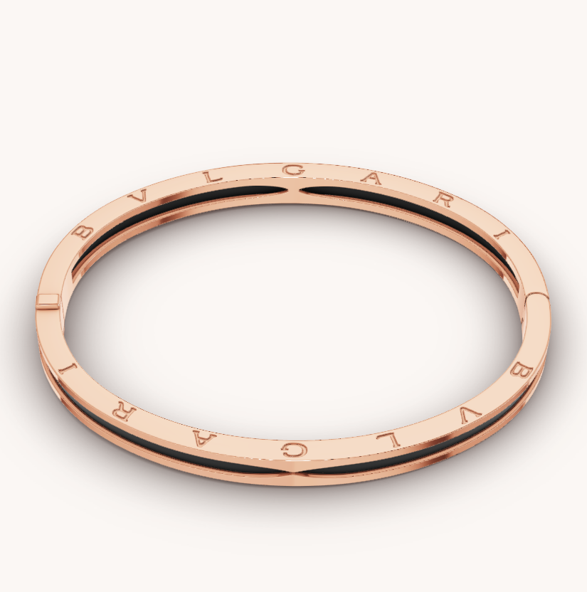 [Pearl Jewelrys]ZERO 1 PINK GOLD WITH BLACK CERAMIC BRACELET