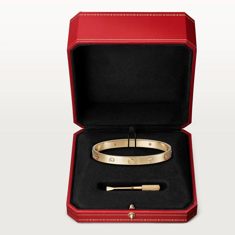 [Pearl Jewelrys]LOVE BRACELET 6.1MM 4 DIAMONDS