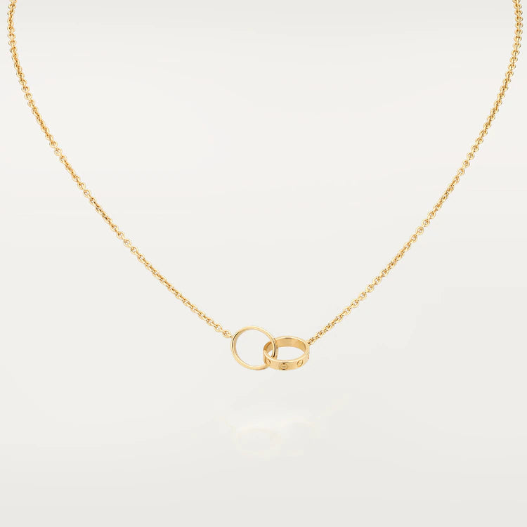 [Pearl Jewelrys]LOVE NECKLACE DOUBLE RING GOLD
