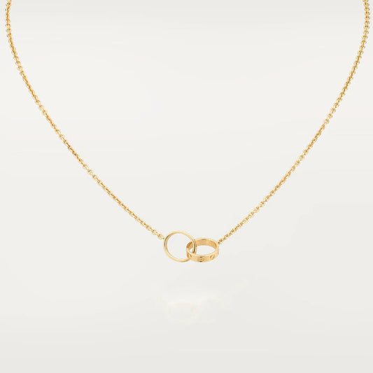 [Pearl Jewelrys]LOVE NECKLACE DOUBLE RING GOLD
