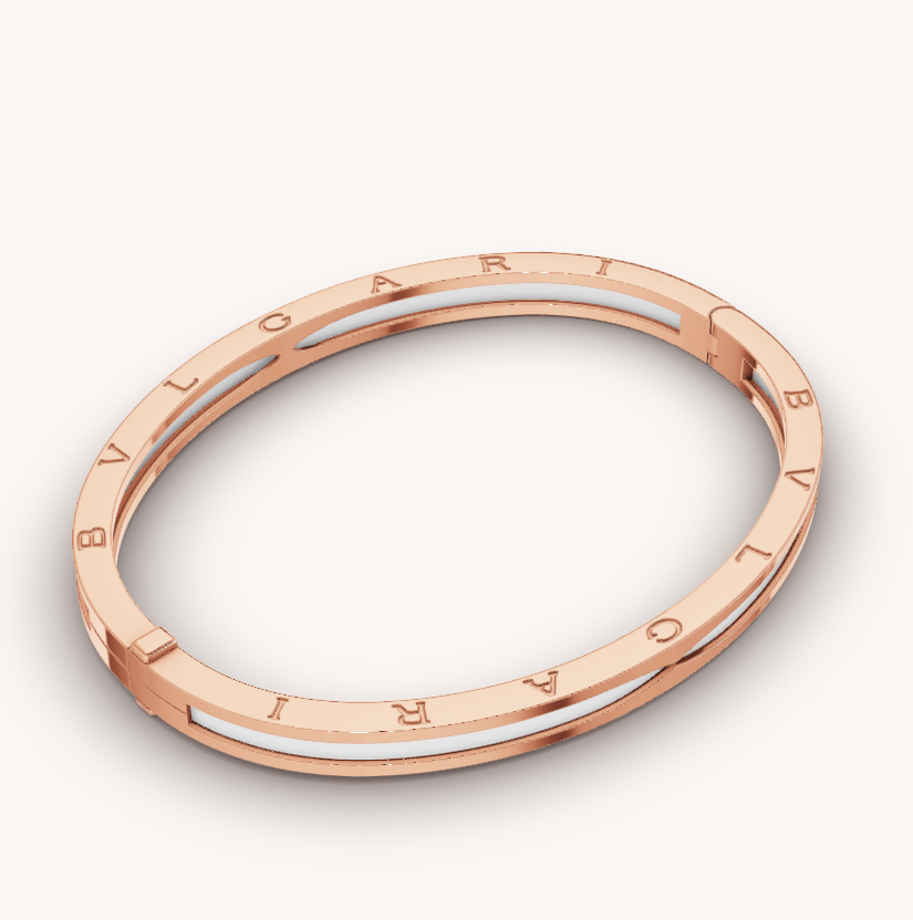[Pearl Jewelrys]ZERO 1 PINK GOLD WITH WHITE CERAMIC BRACELET