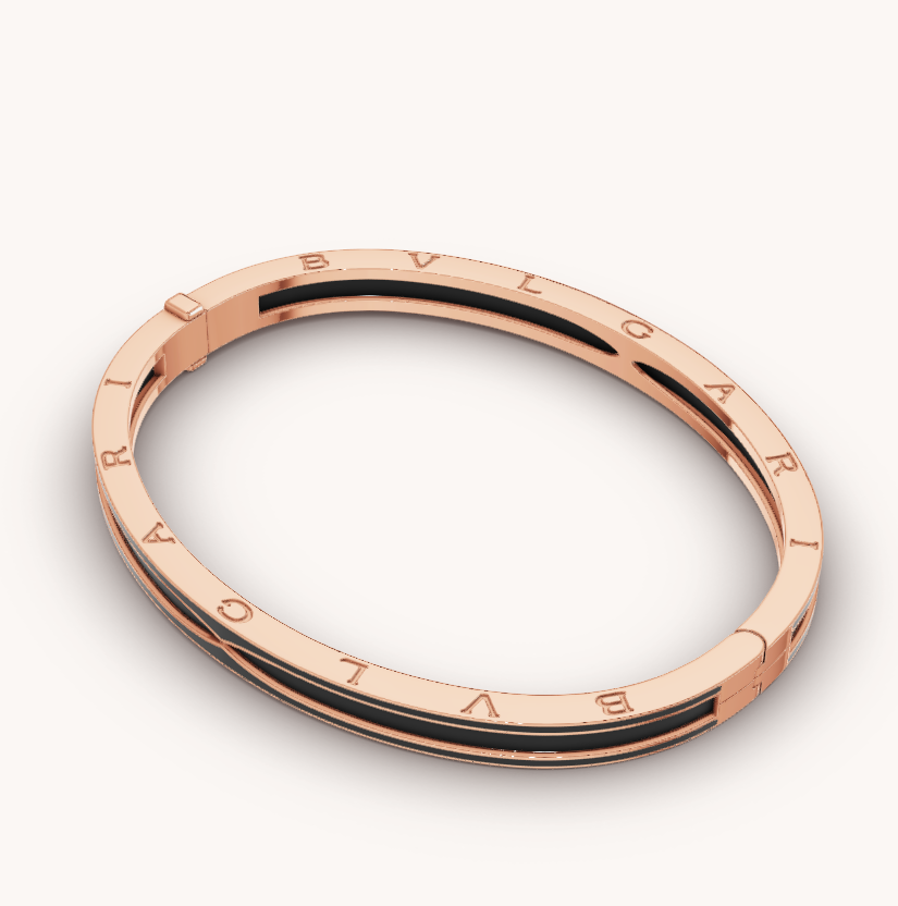 [Pearl Jewelrys]ZERO 1 PINK GOLD WITH MATTE BLACK CERAMIC BRACELET
