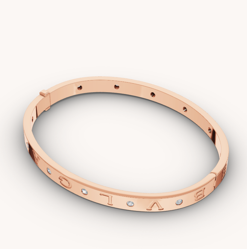 [Pearl Jewelrys]ZERO 1 PINK GOLD 12 DIAMONDS BRACELET