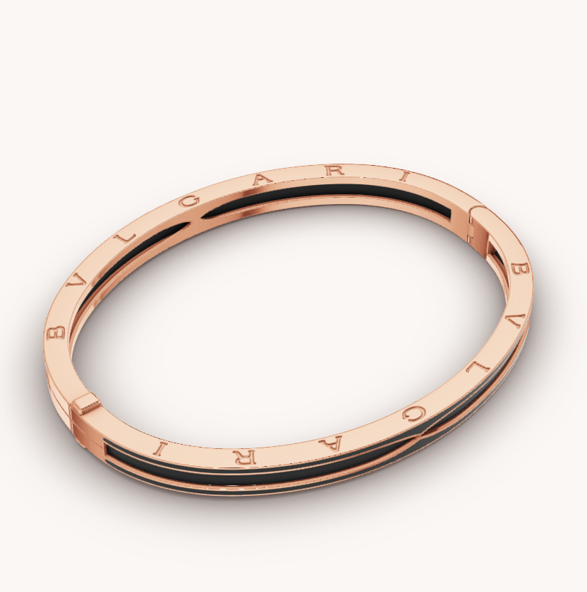 [Pearl Jewelrys]ZERO 1 PINK GOLD WITH MATTE BLACK CERAMIC BRACELET