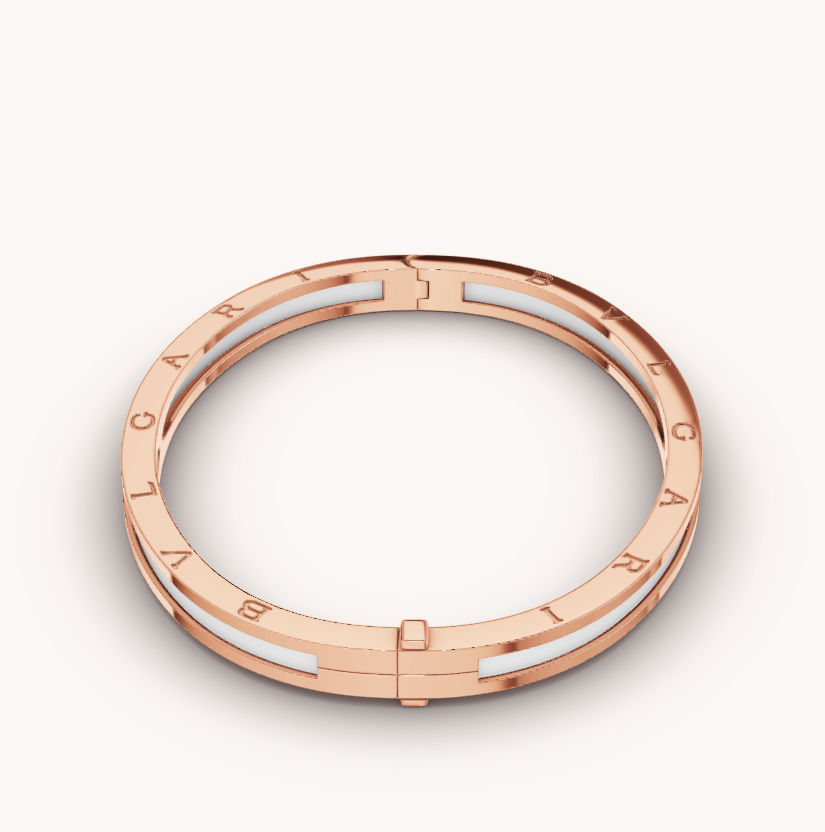 [Pearl Jewelrys]ZERO 1 PINK GOLD WITH WHITE CERAMIC BRACELET