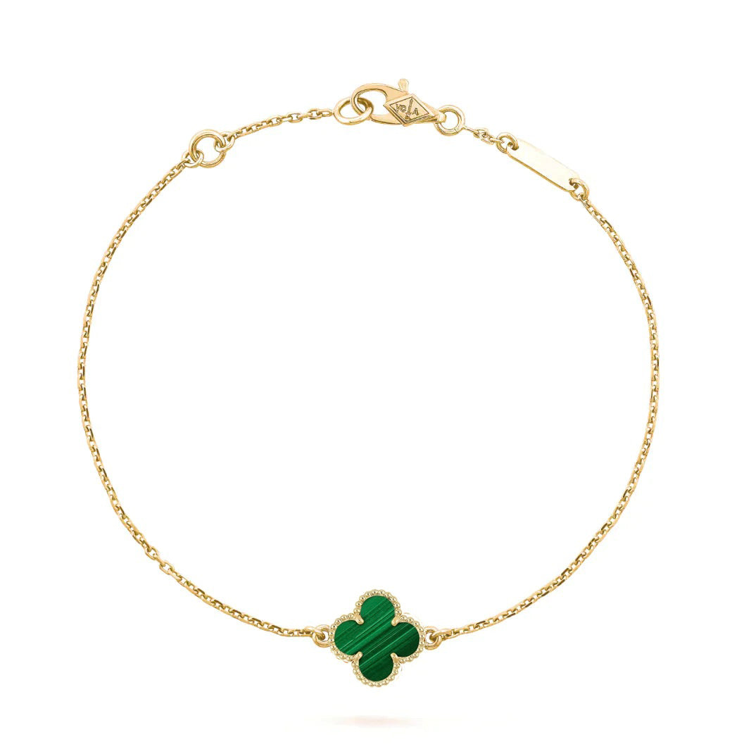 [Pearl Jewelrys]CLOVER BRACELET MALACHITE 1 MOTIF