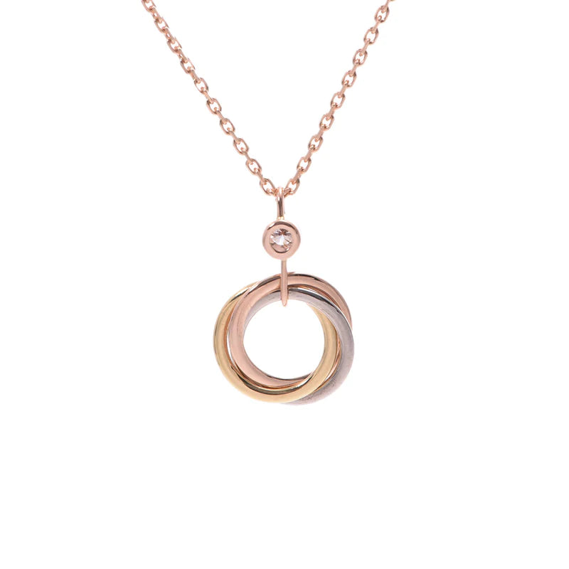 [Pearl Jewelrys]TRINITY SILVER GOLD PINK GOLD NECKLACE