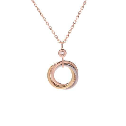 [Pearl Jewelrys]TRINITY SILVER GOLD PINK GOLD NECKLACE