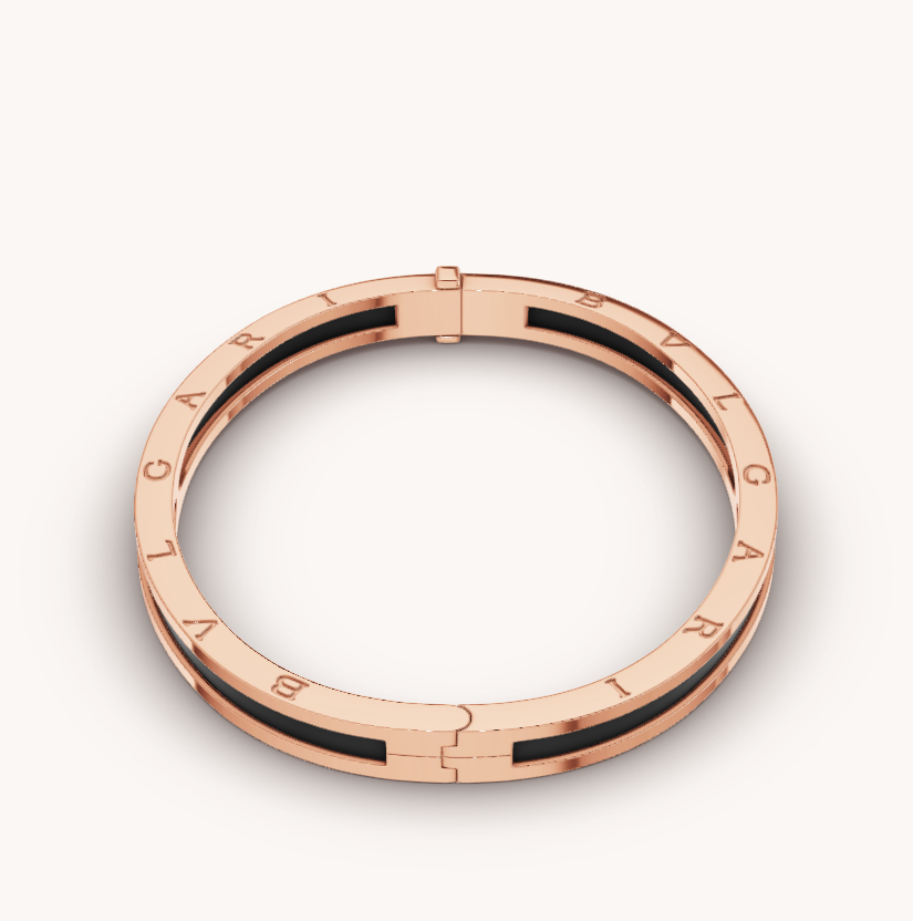 [Pearl Jewelrys]ZERO 1 PINK GOLD WITH BLACK CERAMIC BRACELET