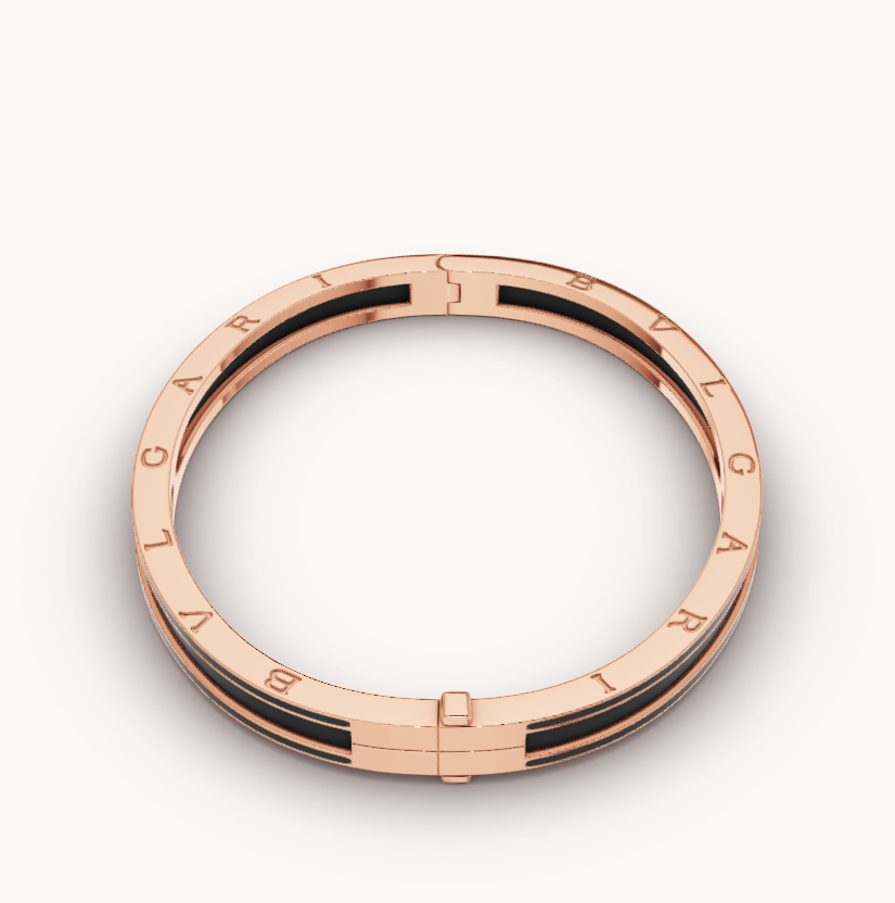 [Pearl Jewelrys]ZERO 1 PINK GOLD WITH MATTE BLACK CERAMIC BRACELET