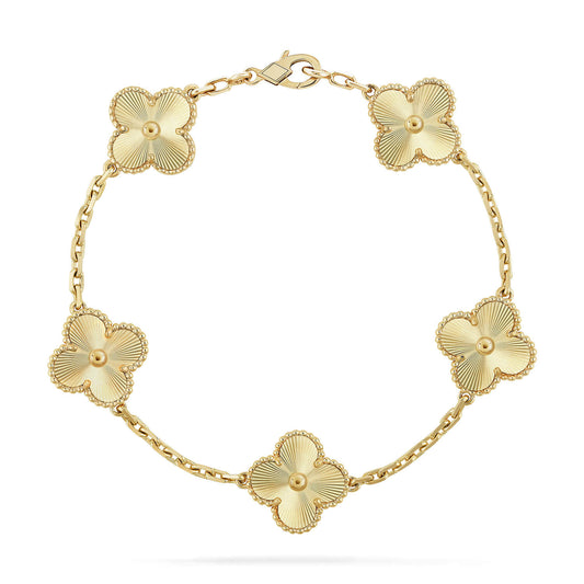 [Pearl Jewelrys]CLOVER 5 FLOWERS LASER BRACELET