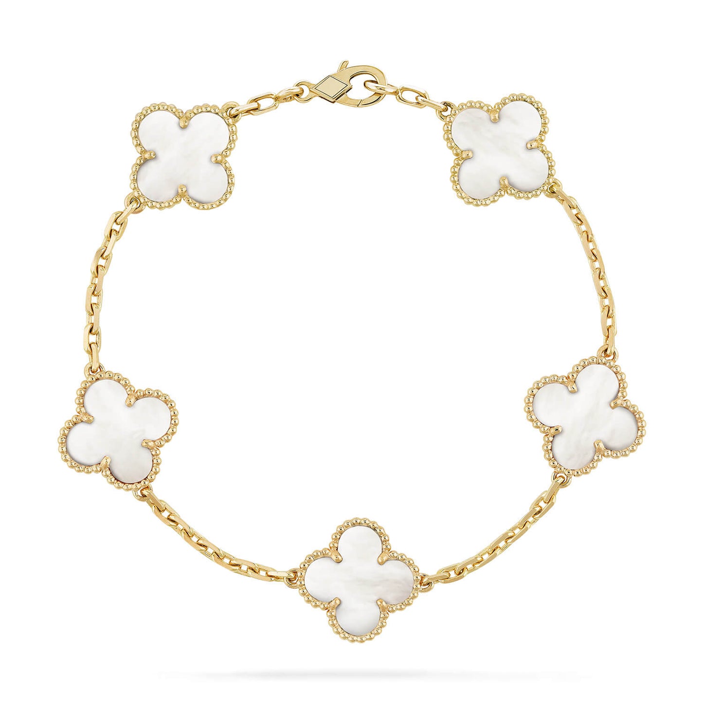 [Pearl Jewelrys]CLOVER  5 MOTIF WHITE MOP BRACELET