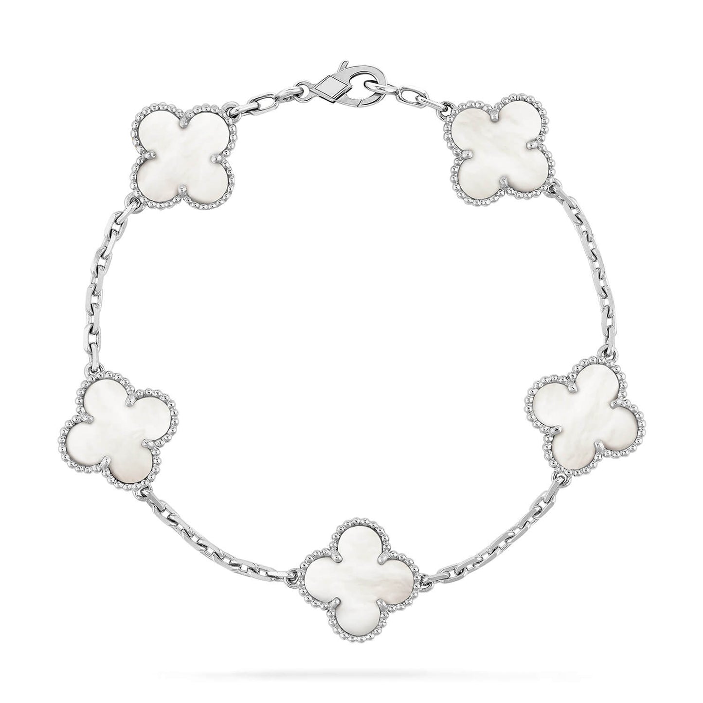 [Pearl Jewelrys]CLOVER SILVER MOP 5 MOTIF BRACELET