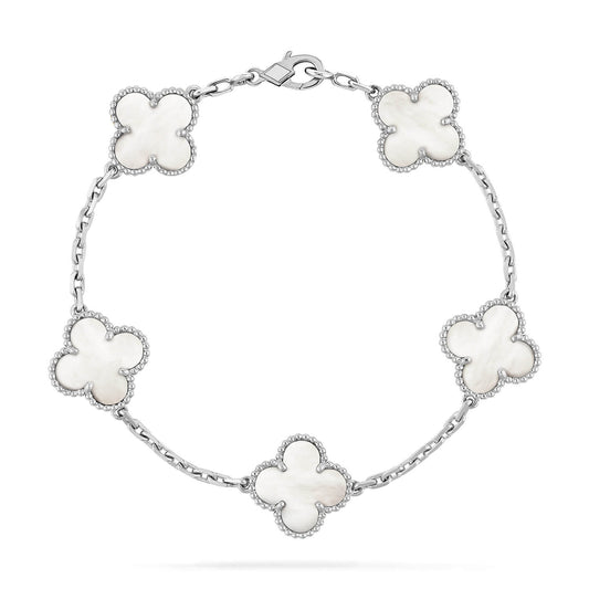 [Pearl Jewelrys]CLOVER SILVER MOP 5 MOTIF BRACELET