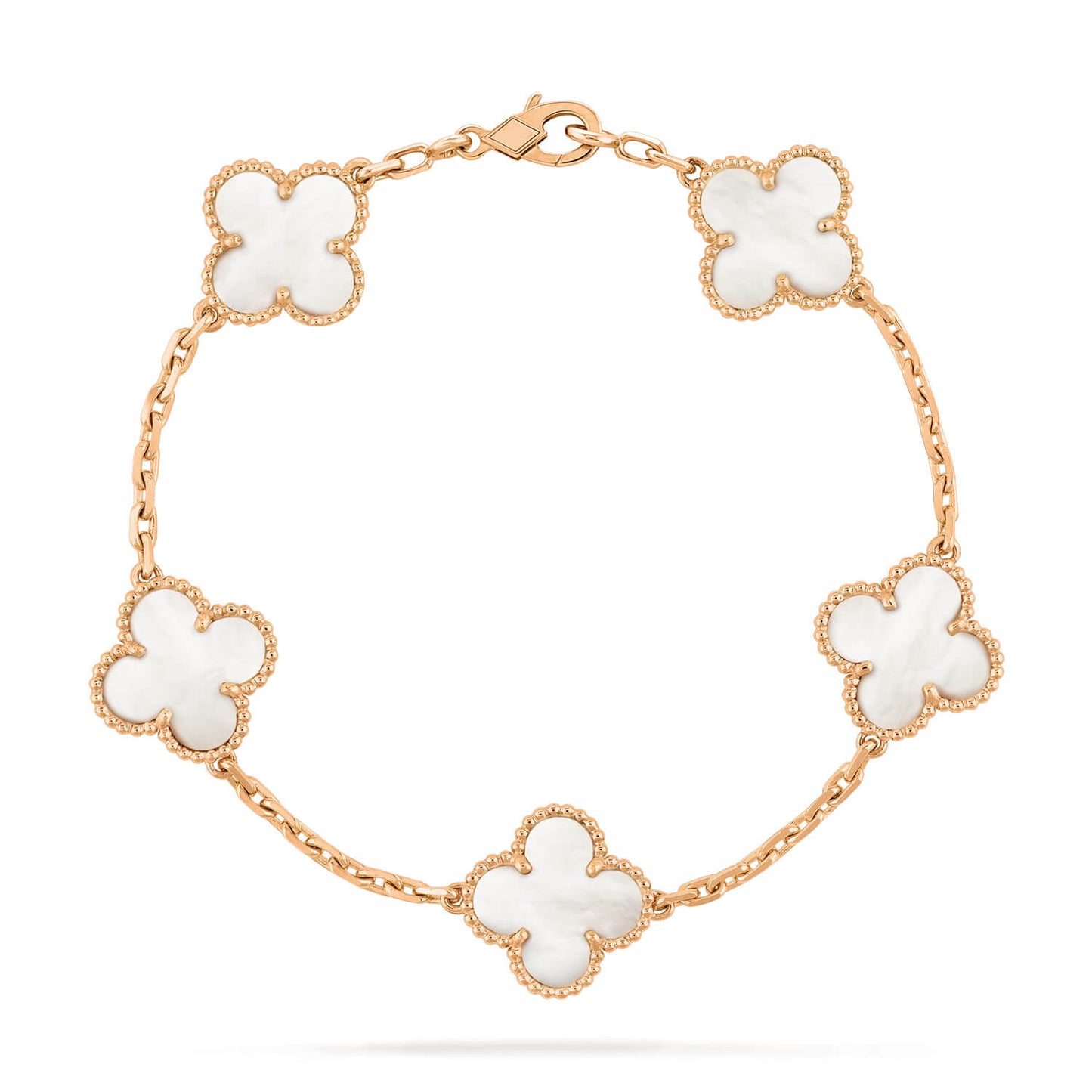 [Pearl Jewelrys]CLOVER  5 MOTIF WHITE MOP BRACELET