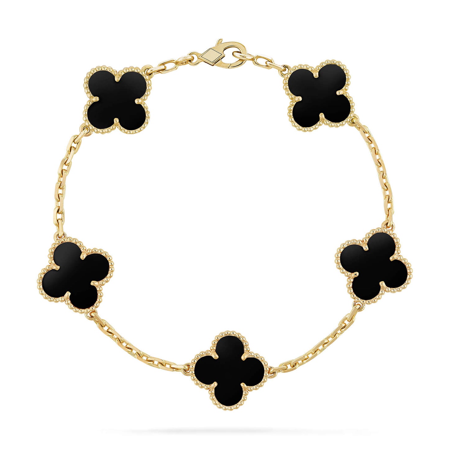 [Pearl Jewelrys]CLOVER  5 MOTIFS BLACK ONYX BRACELET