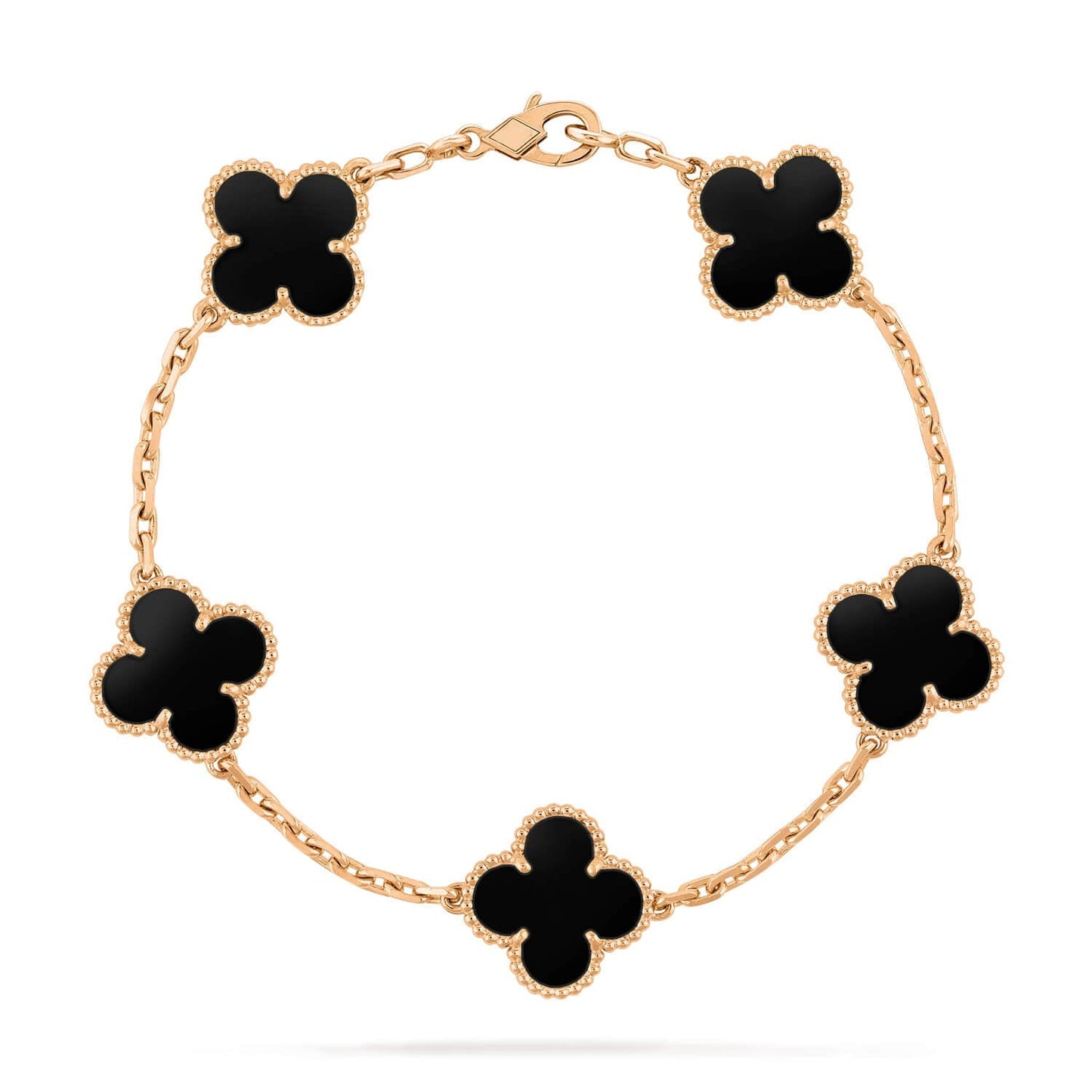 [Pearl Jewelrys]CLOVER  5 MOTIFS BLACK ONYX BRACELET