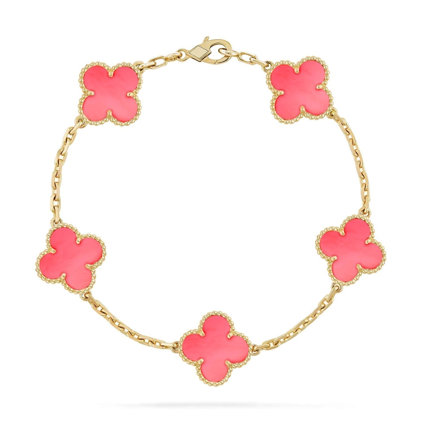 [Pearl Jewelrys]CLOVER 5 PINK MOP BRACELET