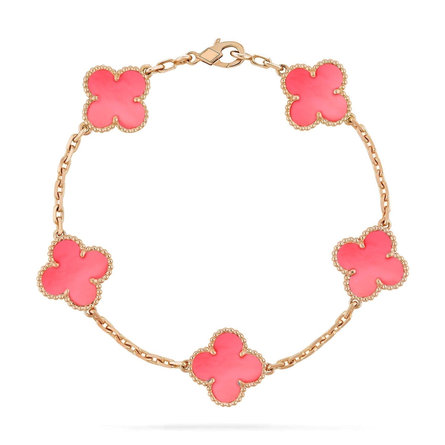 [Pearl Jewelrys]CLOVER 5 PINK MOP BRACELET