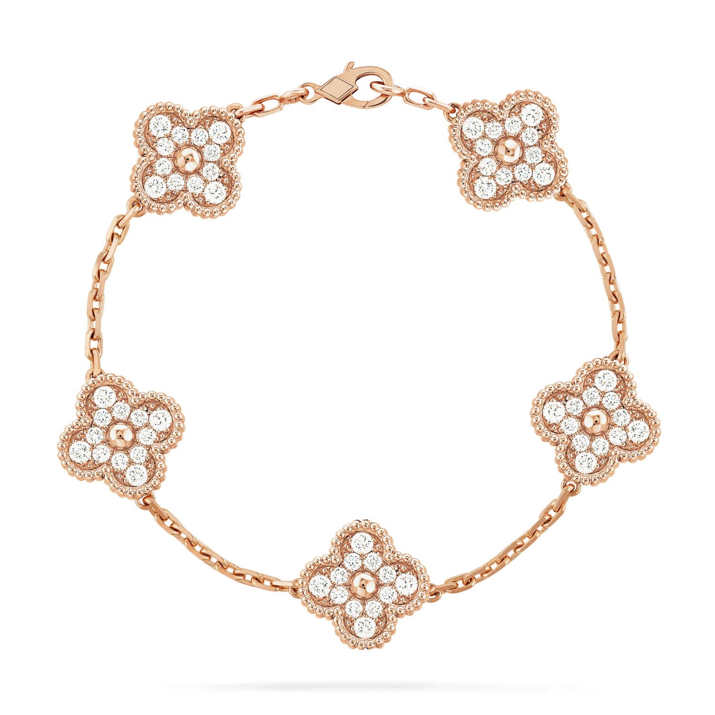 [Pearl Jewelrys]CLOVER 5 MOTIFS  FULL DIAMOND BRACELET