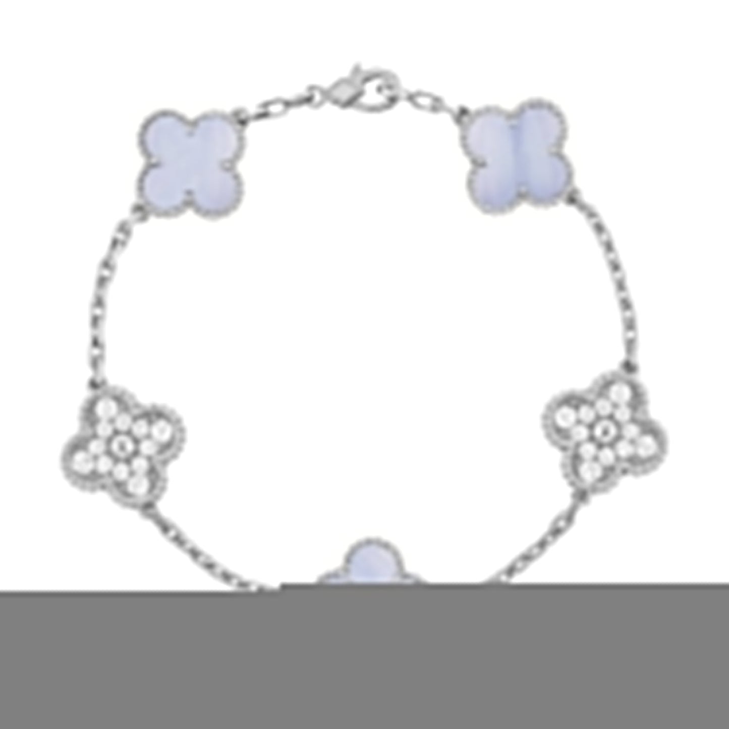 [Pearl Jewelrys]CLOVER  5 MOTIF DIAMOND PURPLE CHALCEDONY BRACELET SILVER