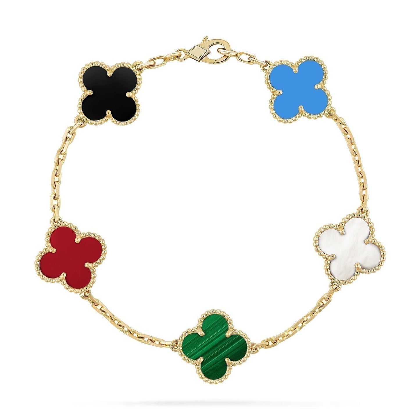 [Pearl Jewelrys]CLOVER 5 MOTIFS MULTICOLOR  BRACELET