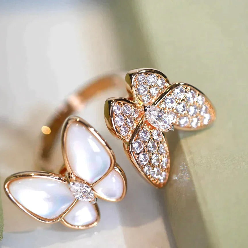 [Pearl Jewelrys]TWIN BUTTERFLY DIAMOND MOP RING